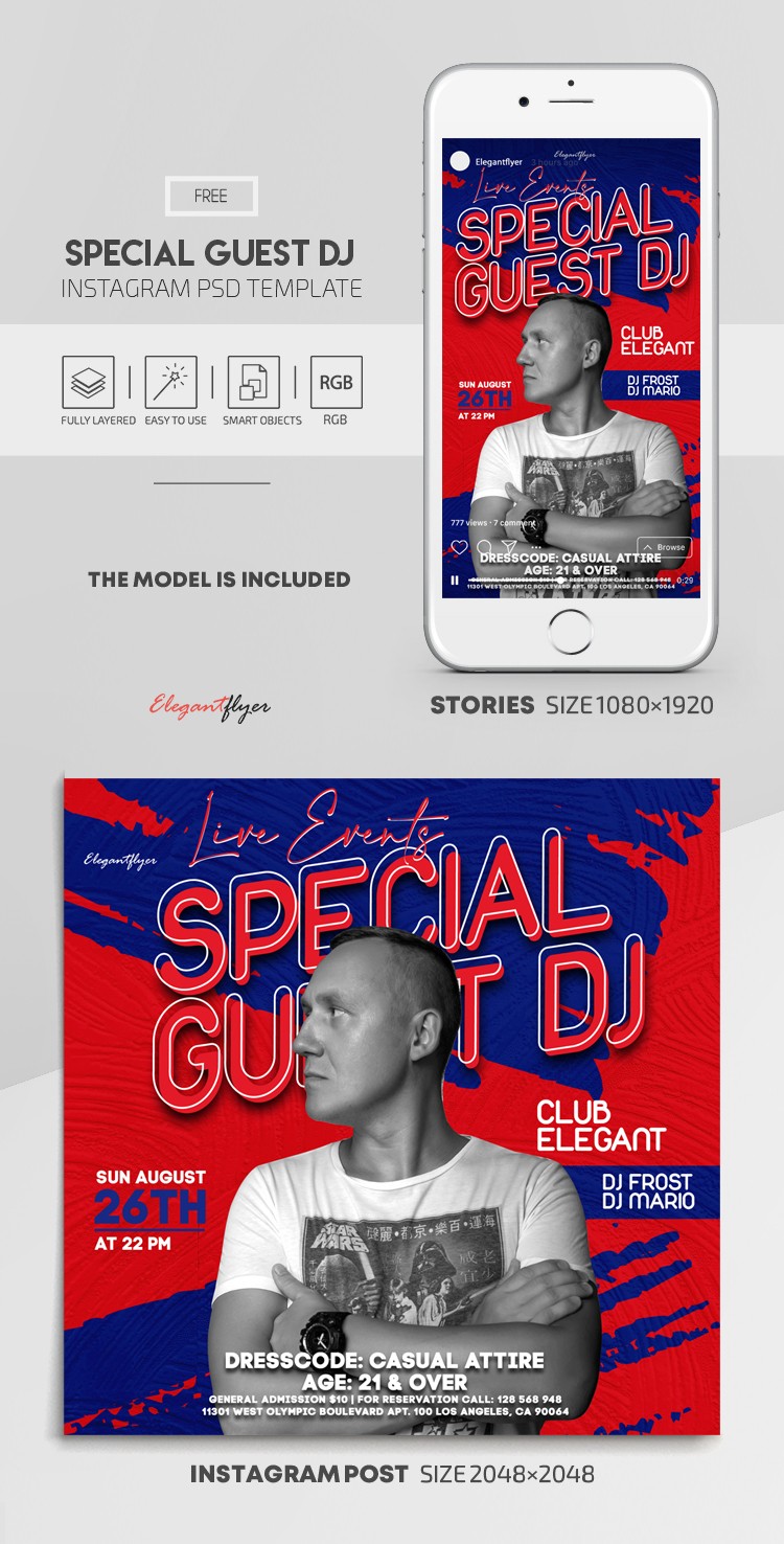 Invité spécial DJ Instagram by ElegantFlyer