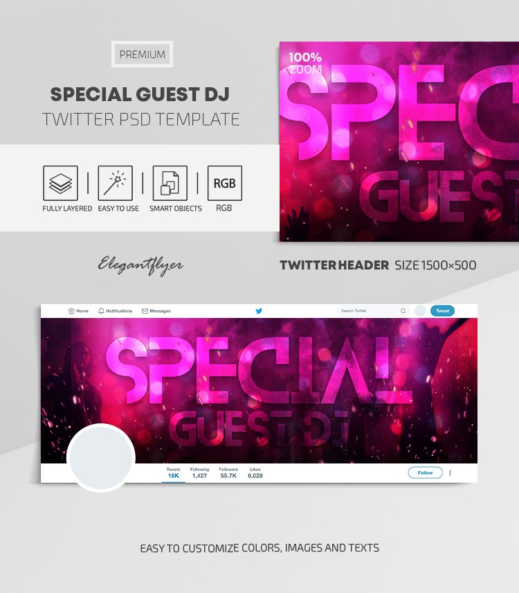DJ spécial invité Twitter by ElegantFlyer