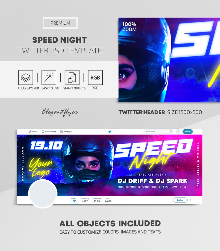 Speed Night Twitter by ElegantFlyer