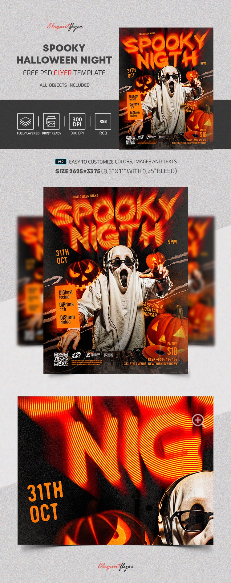 Straszna noc z Halloween Party Plakat by ElegantFlyer