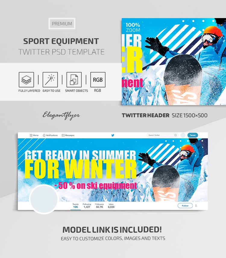 Equipamento esportivo Twitter by ElegantFlyer