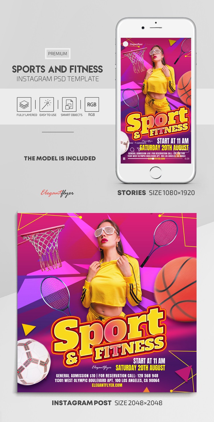 Deportes y acondicionamiento físico Instagram by ElegantFlyer