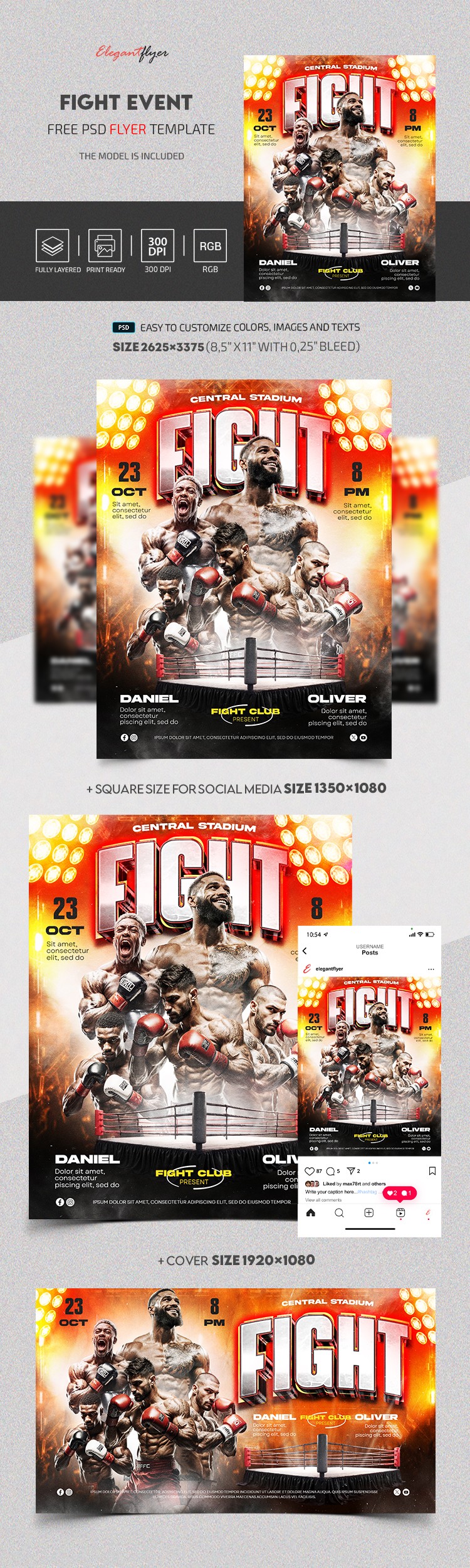 Sports Event Flyer – Fight Night by ElegantFlyer