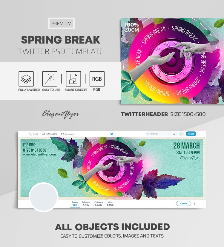 Frühlingsferien Twitter by ElegantFlyer