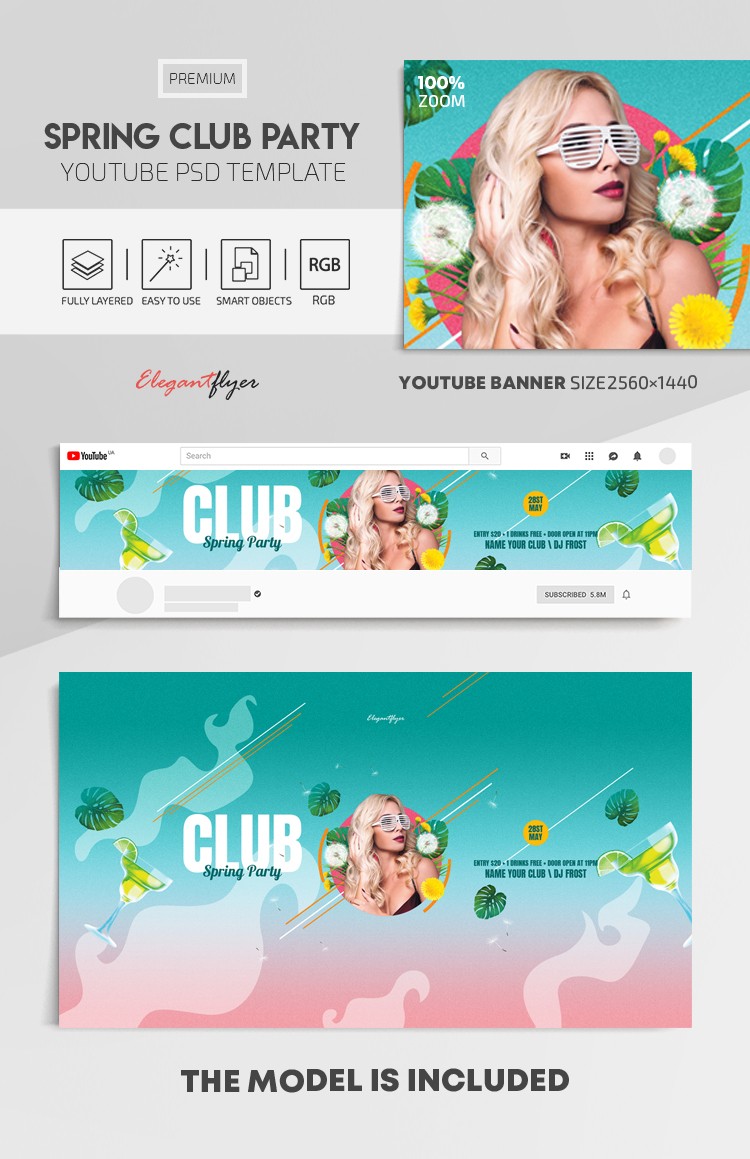 Fête du club de printemps sur Youtube by ElegantFlyer