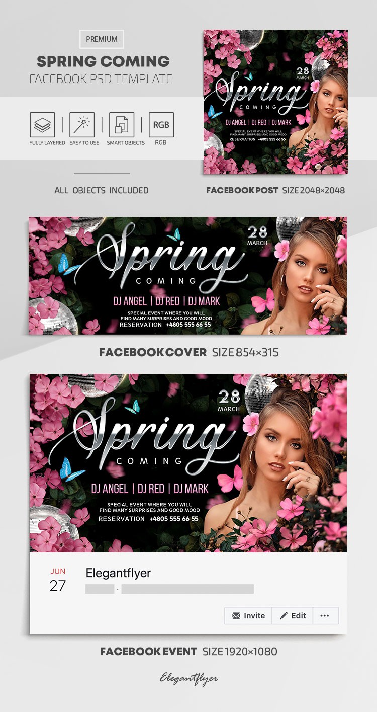 Spring is Coming Facebook by ElegantFlyer