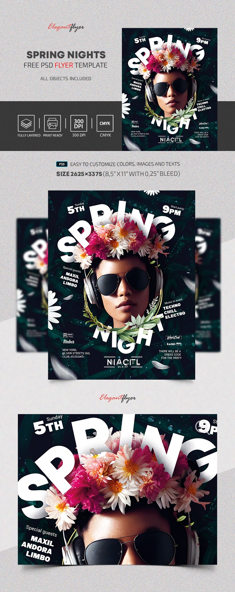 Spring Nights - Free Flyer PSD Template by ElegantFlyer