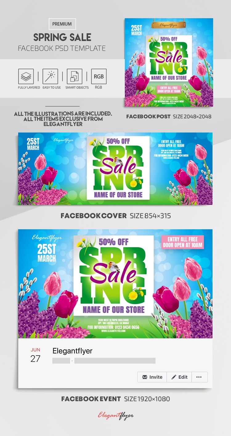 Spring Sale Facebook by ElegantFlyer