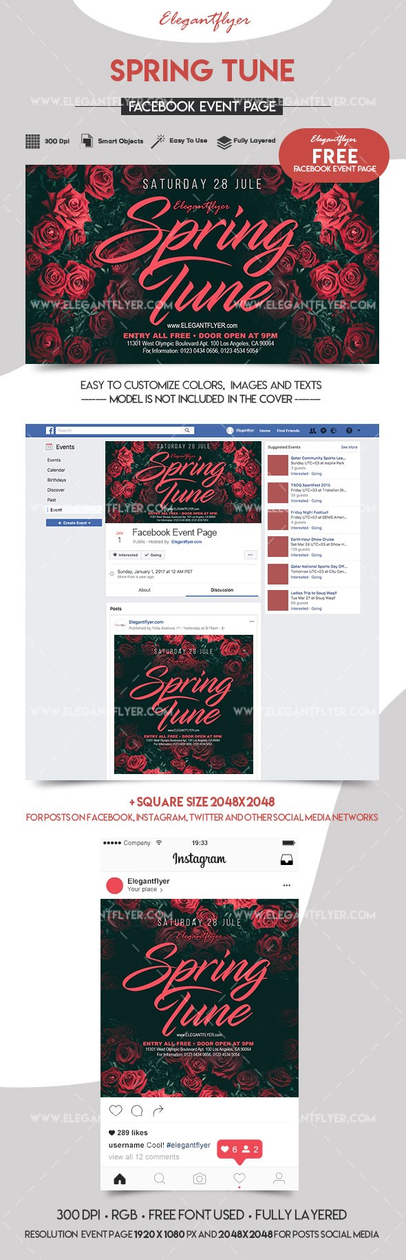 Spring Tune Facebook by ElegantFlyer