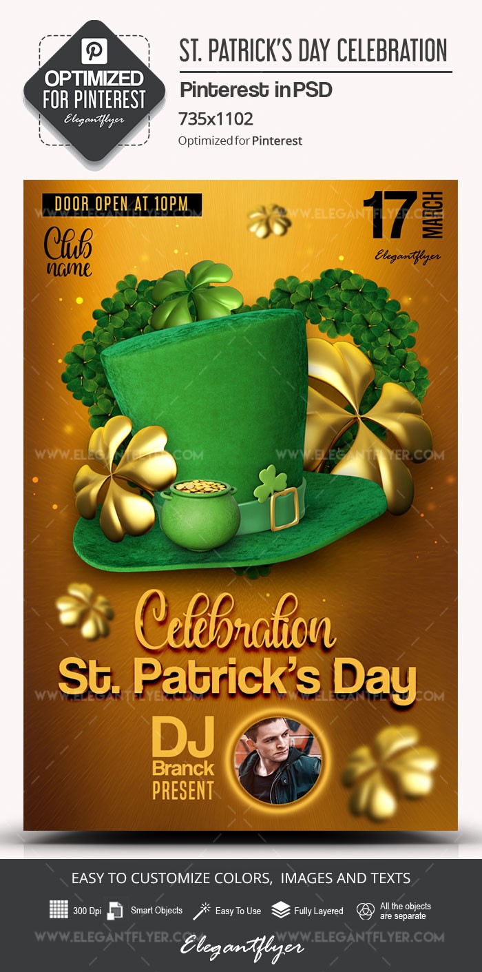 St. Patrick’s Day Celebration Pinterest by ElegantFlyer