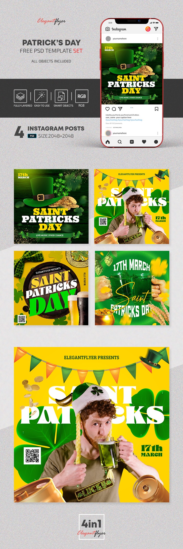 St. Patrick's Day Instagram by ElegantFlyer