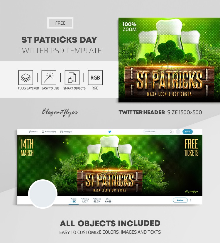 St. Patricks Day Twitter by ElegantFlyer