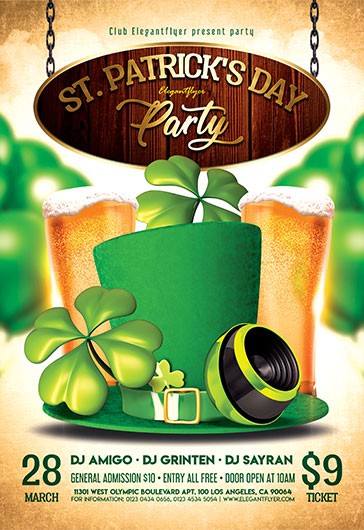 St. Patricks Day PSD Flyer Template #17629 - Styleflyers