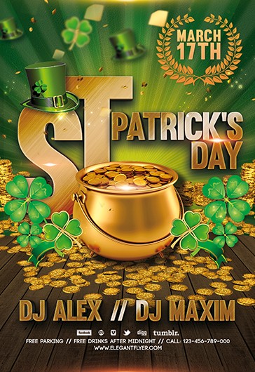 St.Patrick's Day PSD Flyer Template #23071 - Styleflyers
