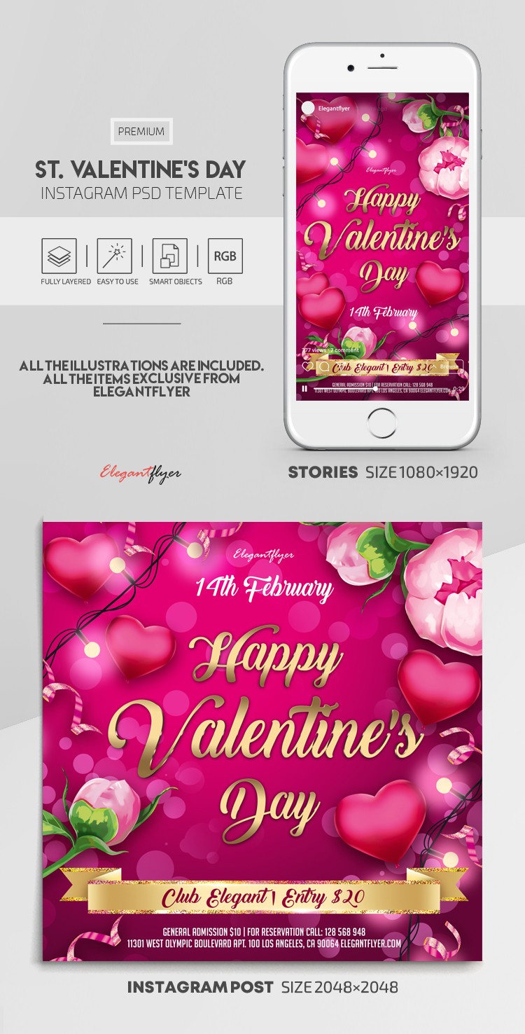 Día de San Valentín en Instagram. by ElegantFlyer