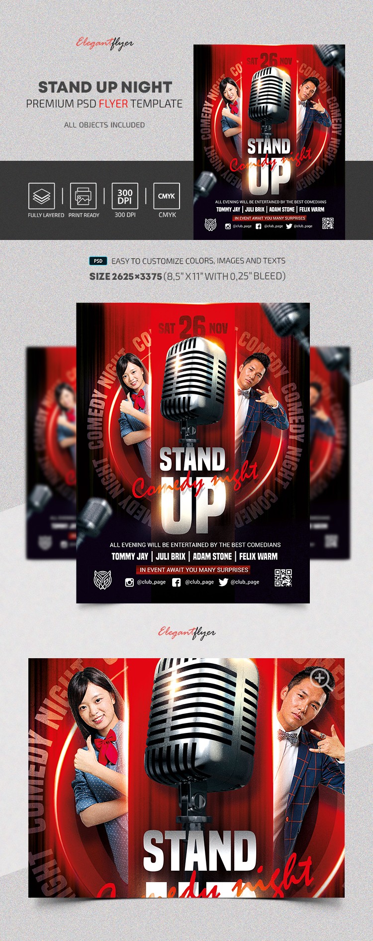 Folheto da Noite de Stand Up by ElegantFlyer