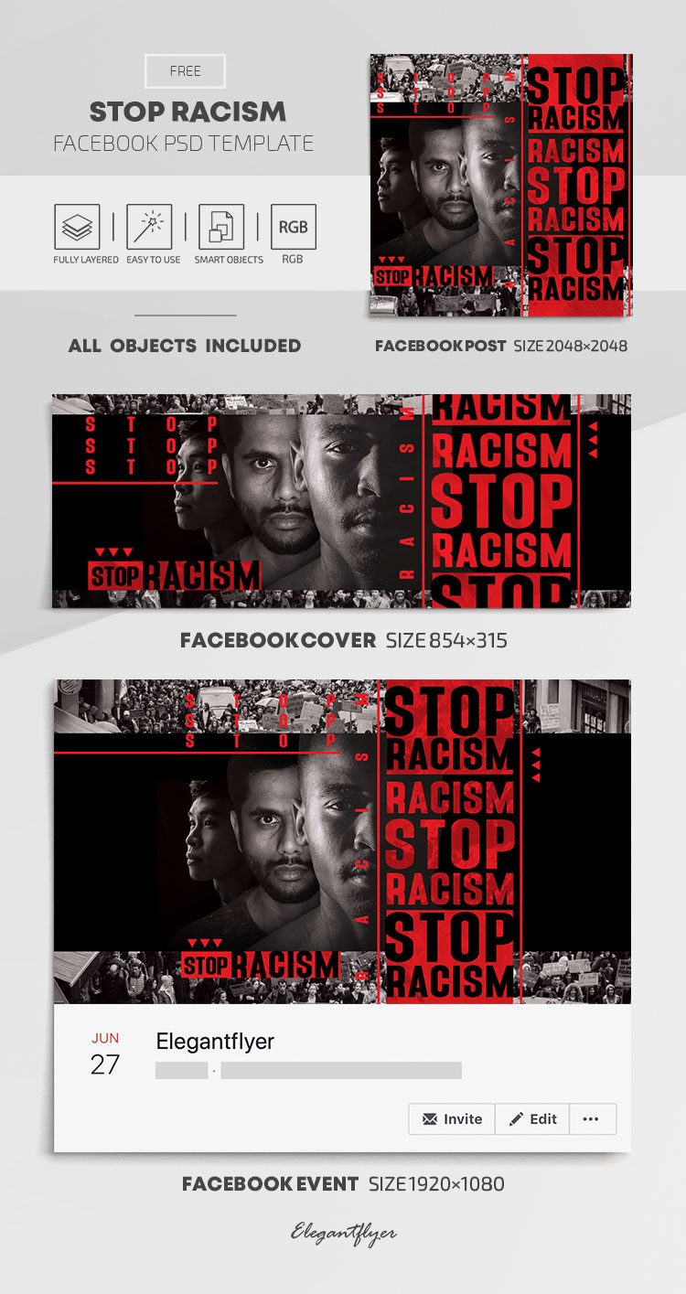 Detén el racismo en Facebook by ElegantFlyer