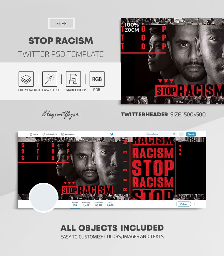 Detengan el Racismo Twitter by ElegantFlyer