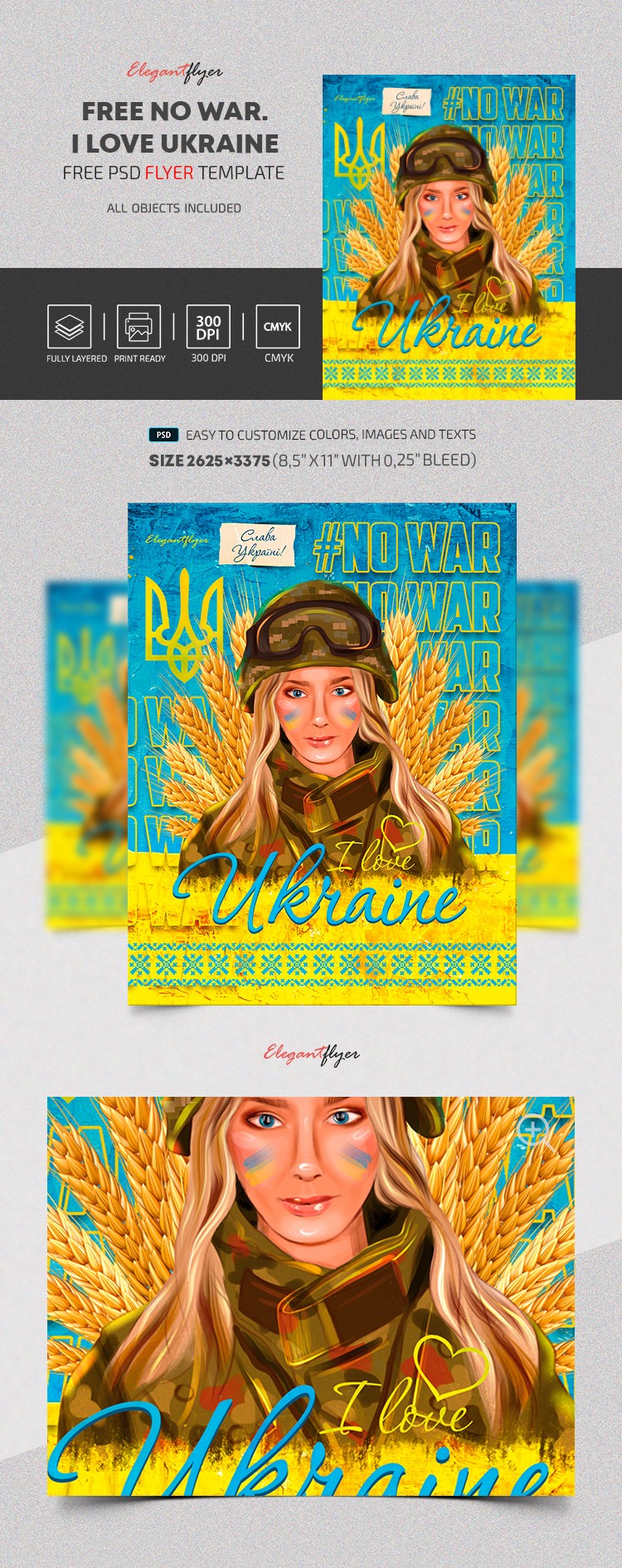 Arrêtez la guerre en Ukraine. Flyer. by ElegantFlyer