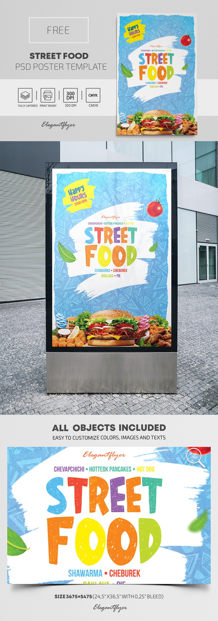 Plakat ulicznej żywności by ElegantFlyer
