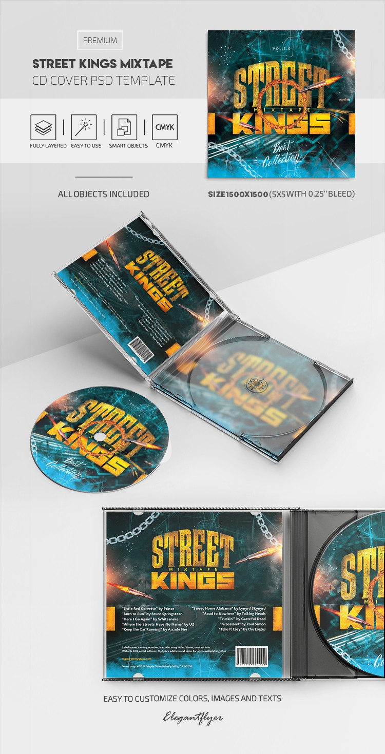 Street Kings Mixtape CD Cover by ElegantFlyer