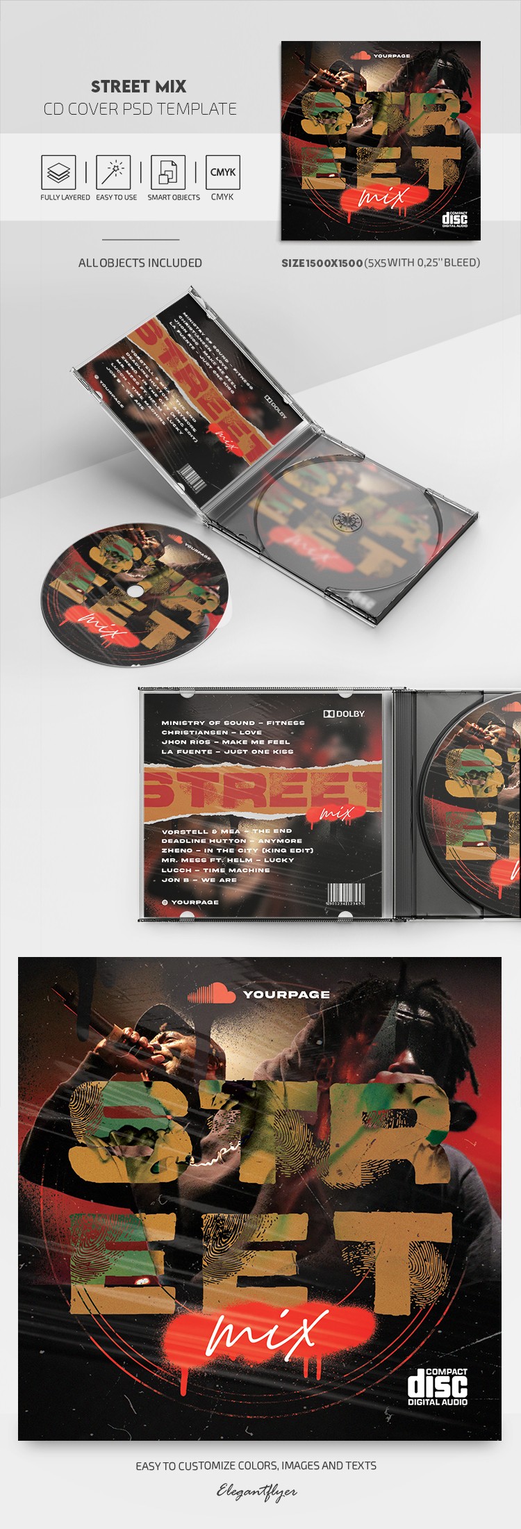 Street Mix CD Cover by ElegantFlyer