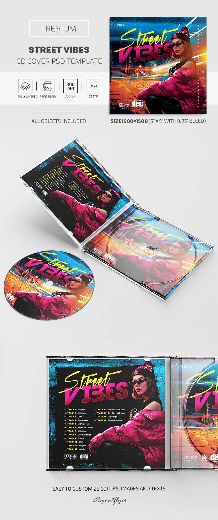 Street Vibes CD Cover by ElegantFlyer