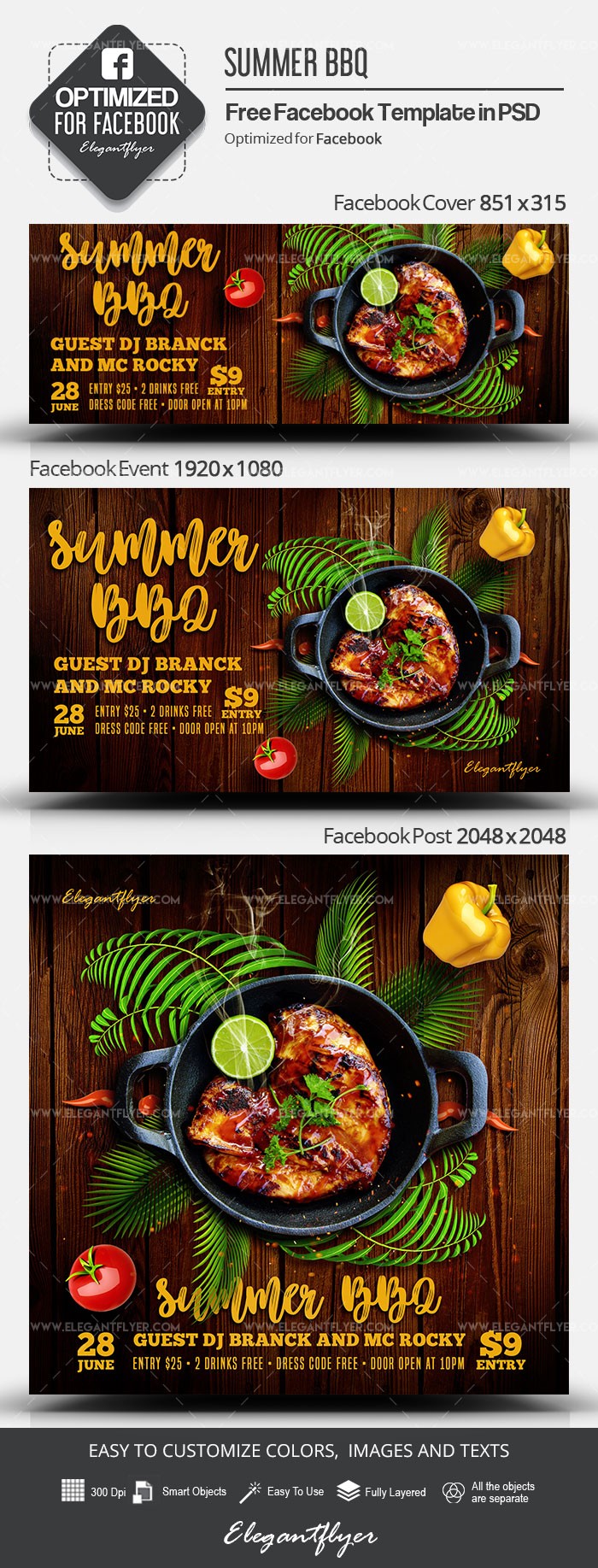 Summer BBQ Facebook by ElegantFlyer