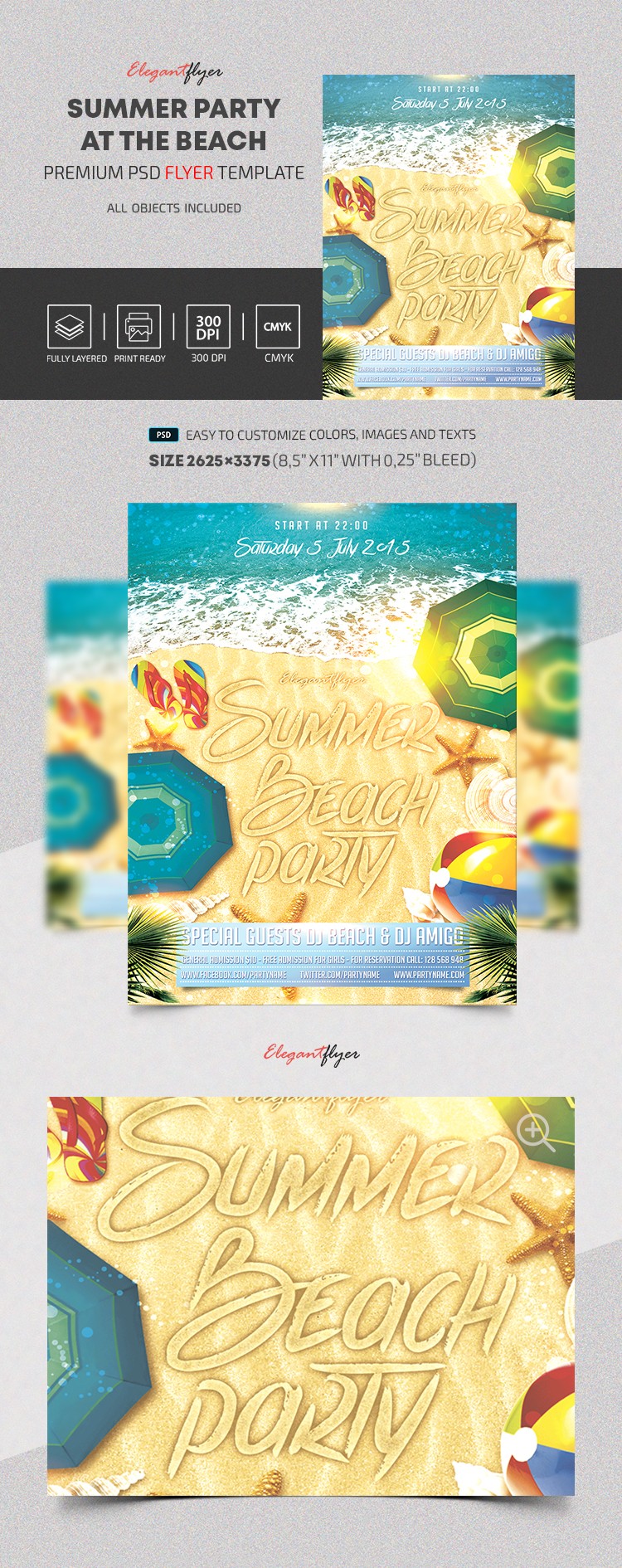 Festa de Verão na Praia V3 by ElegantFlyer