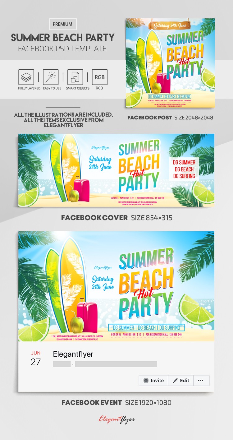 Summer Beach Party Facebook by ElegantFlyer