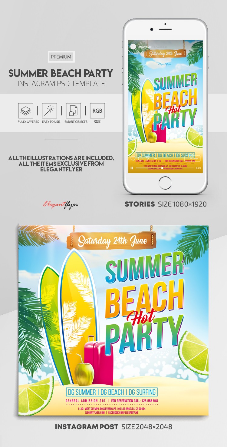 Summer Beach Party Instagram by ElegantFlyer