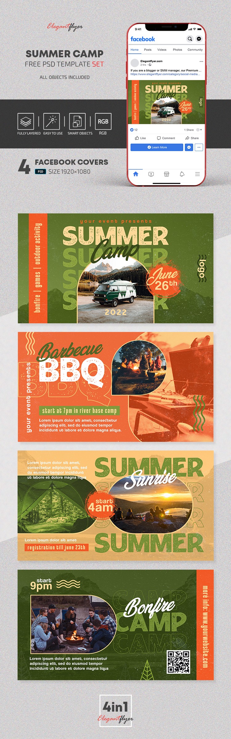 Summer Camp Facebook by ElegantFlyer