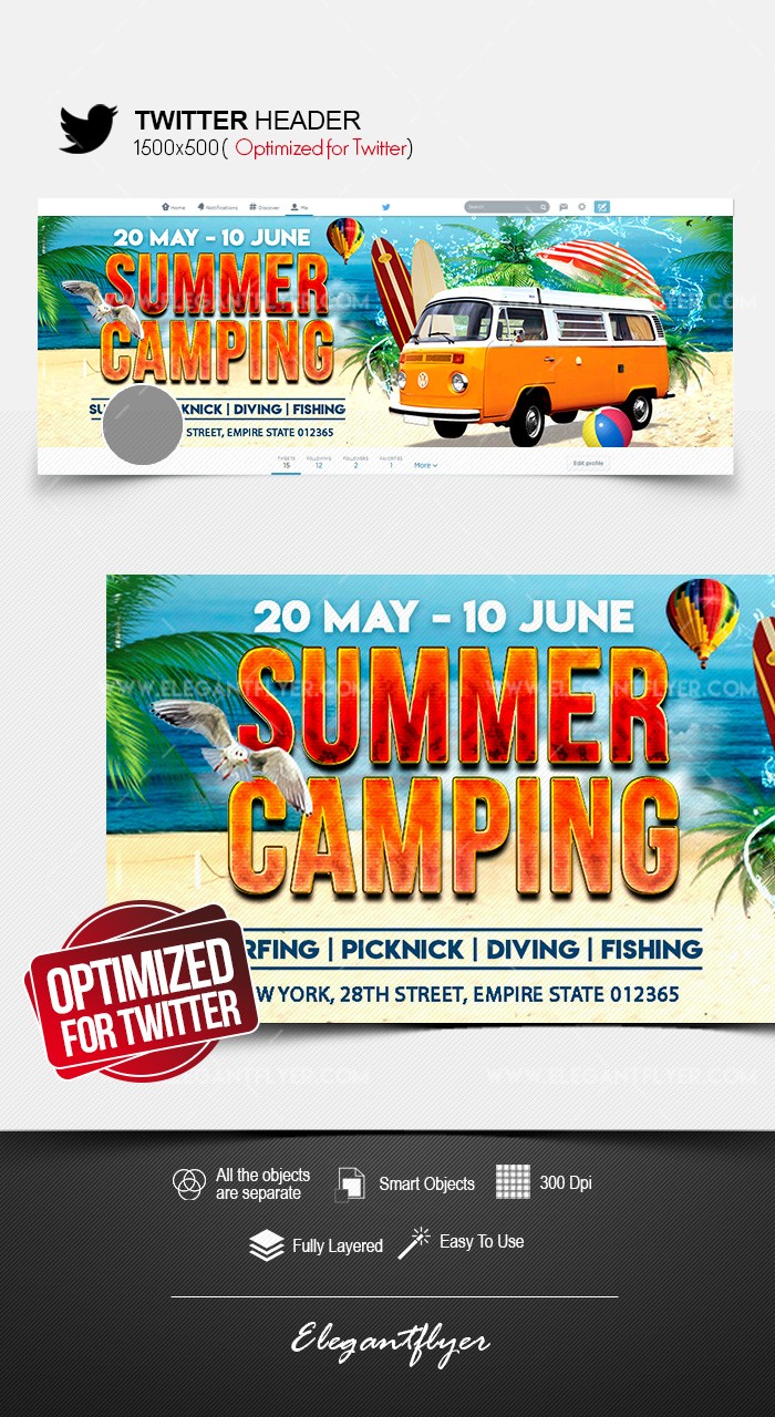 Camping d'été sur Twitter. by ElegantFlyer