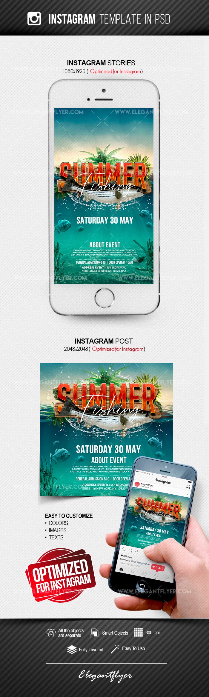 Summer Fishing Instagram by ElegantFlyer