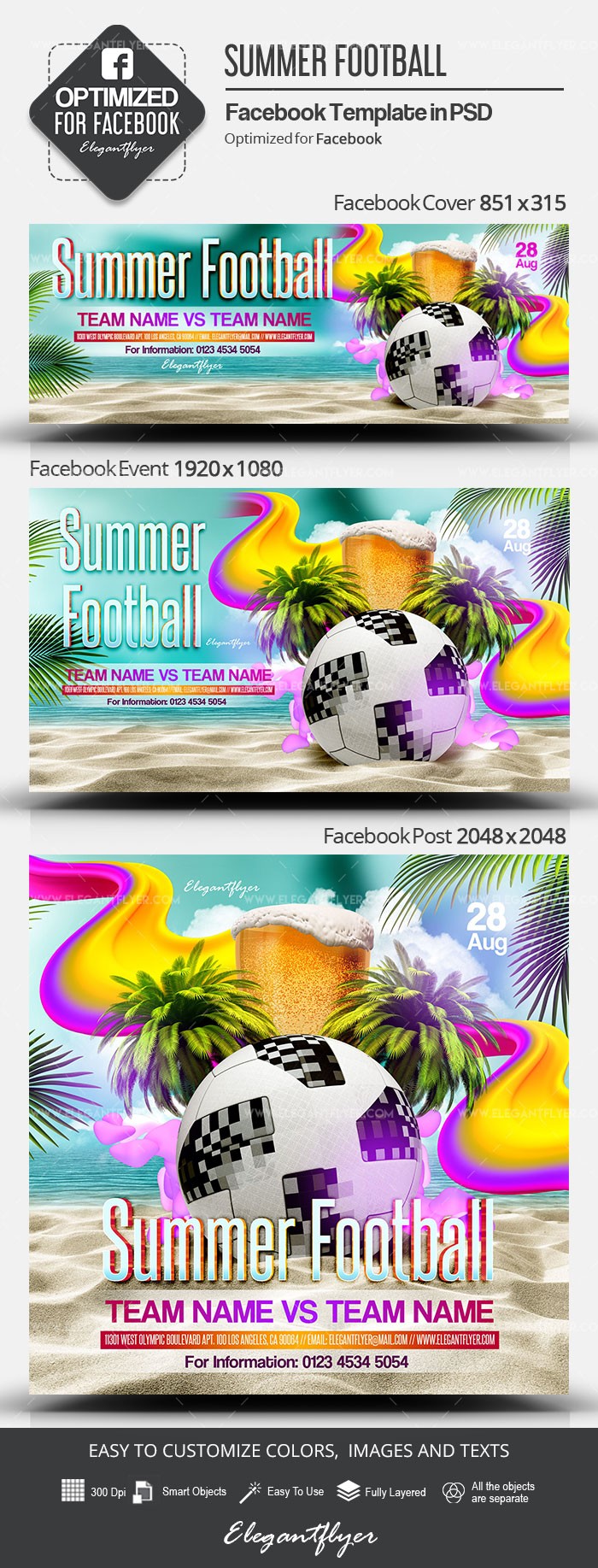 Summer Football Facebook by ElegantFlyer