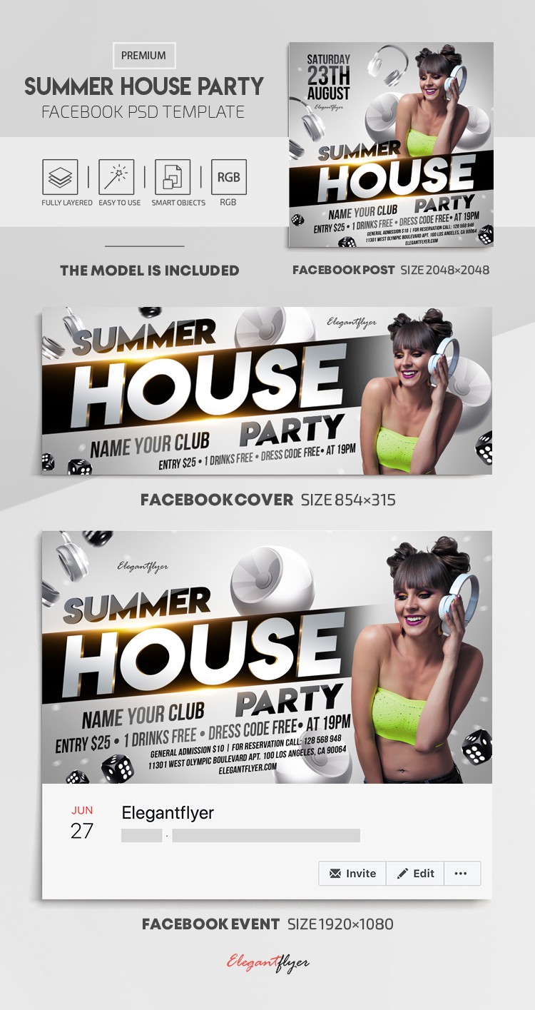 Summer House Party Facebook by ElegantFlyer