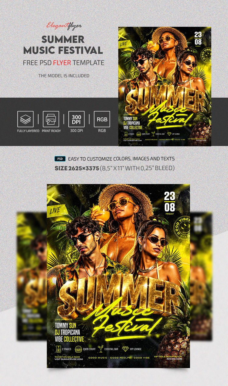 Summer Music Festival Flyer by ElegantFlyer
