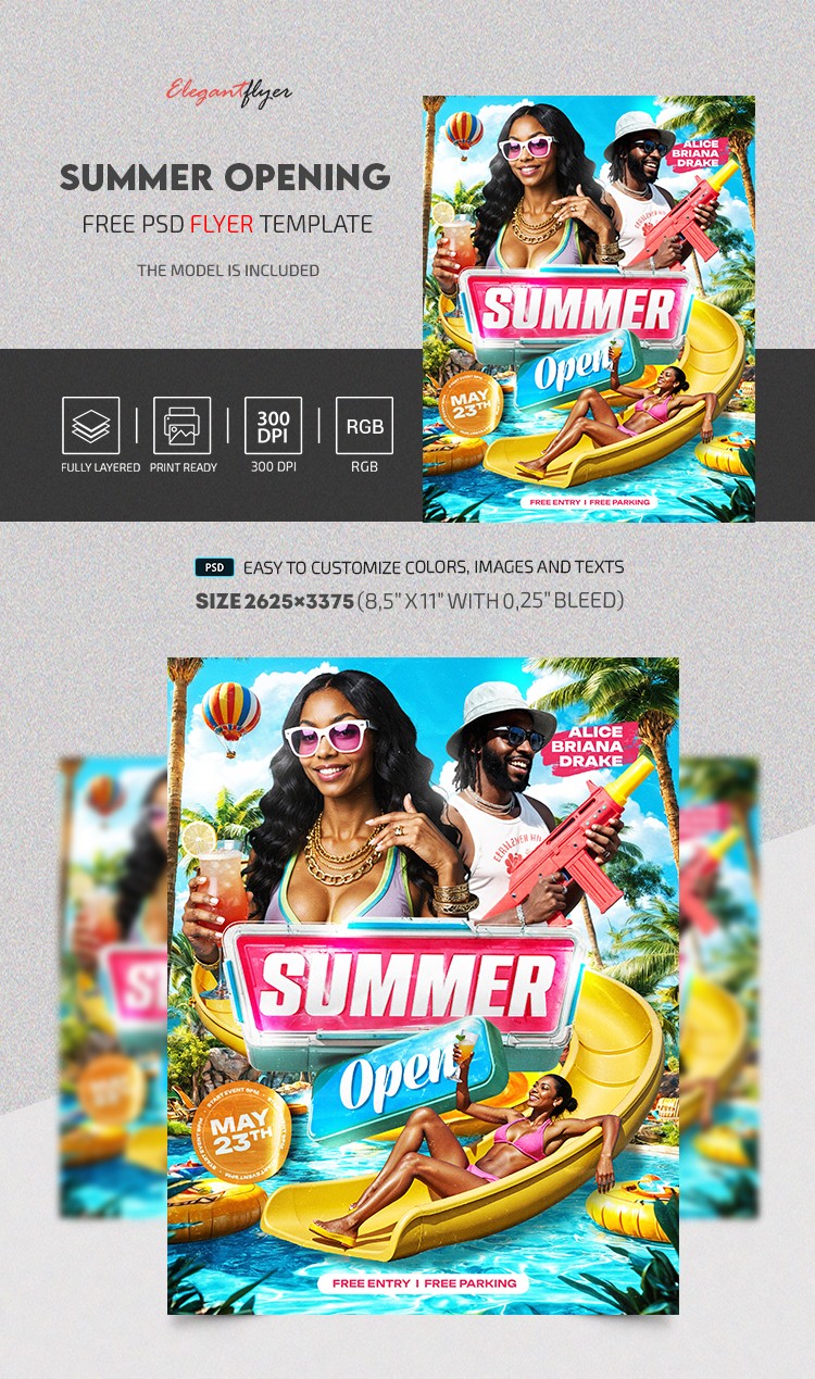 Summer Opening Party Flyer by ElegantFlyer