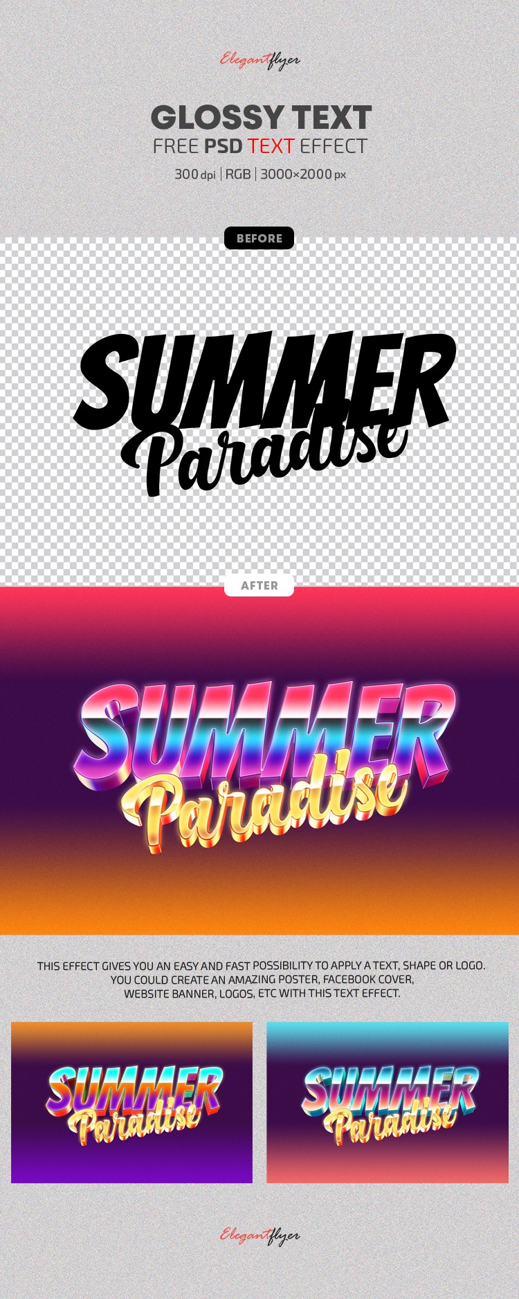 Effetti di testo "Summer Paradise" by ElegantFlyer