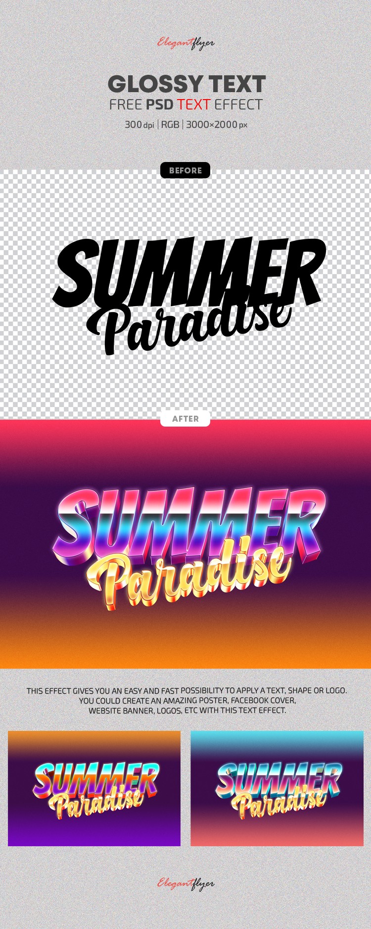 Efeitos de Texto para Paraíso de Verão by ElegantFlyer