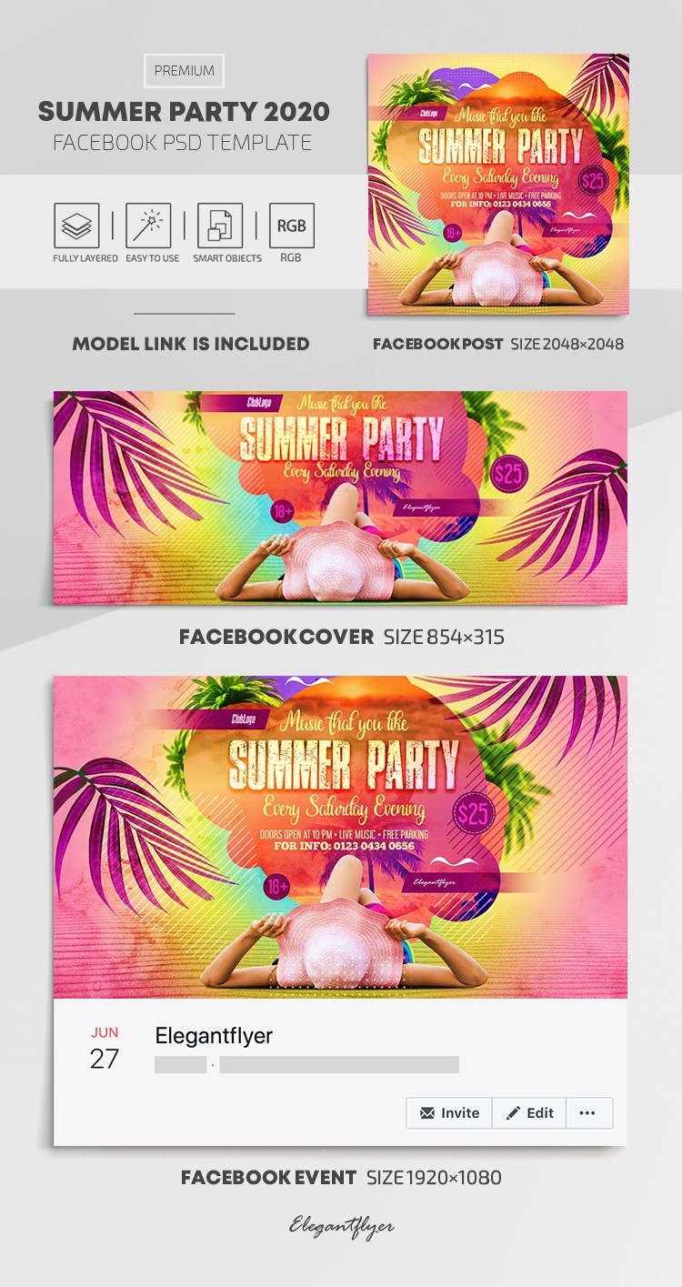Sommer-Party Facebook by ElegantFlyer