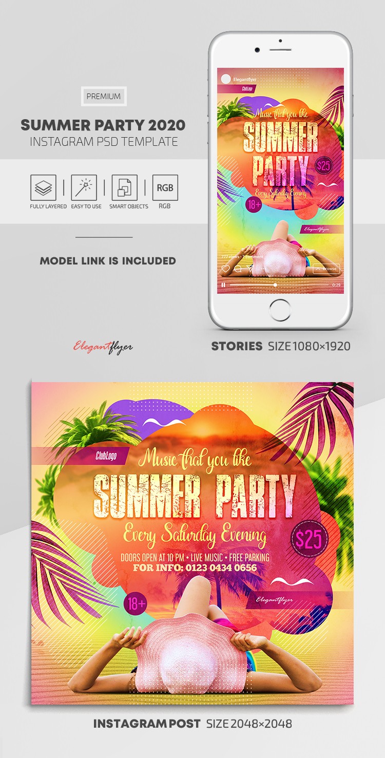 Summer Party 2020 Instagram by ElegantFlyer