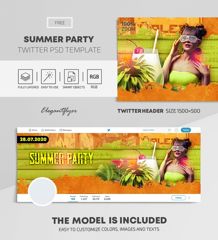 Summer Party Twitter by ElegantFlyer