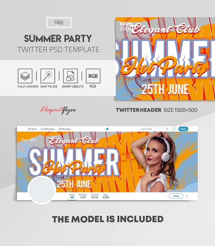 Summer Party Twitter by ElegantFlyer