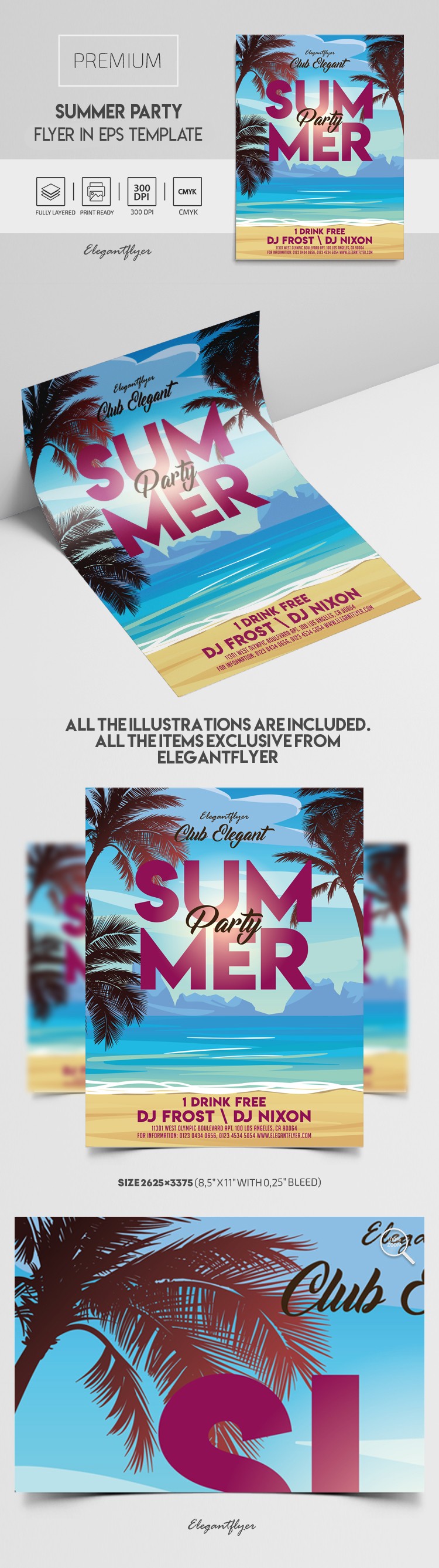 Summer Party Flyer EPS by ElegantFlyer