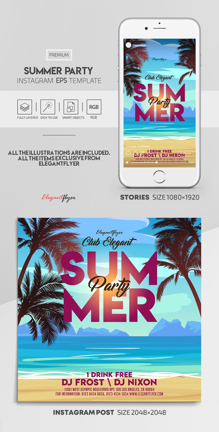 Summer Party Instagram EPS by ElegantFlyer