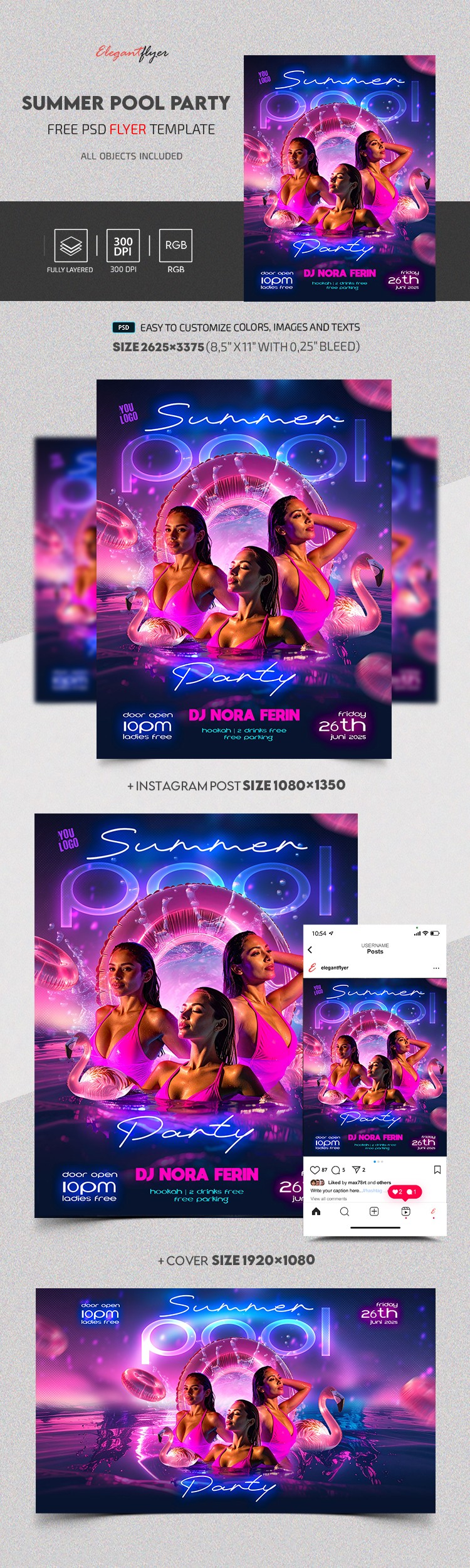 Fête au bord de la piscine en été by ElegantFlyer Fête au bord de la piscine en été by ElegantFlyer