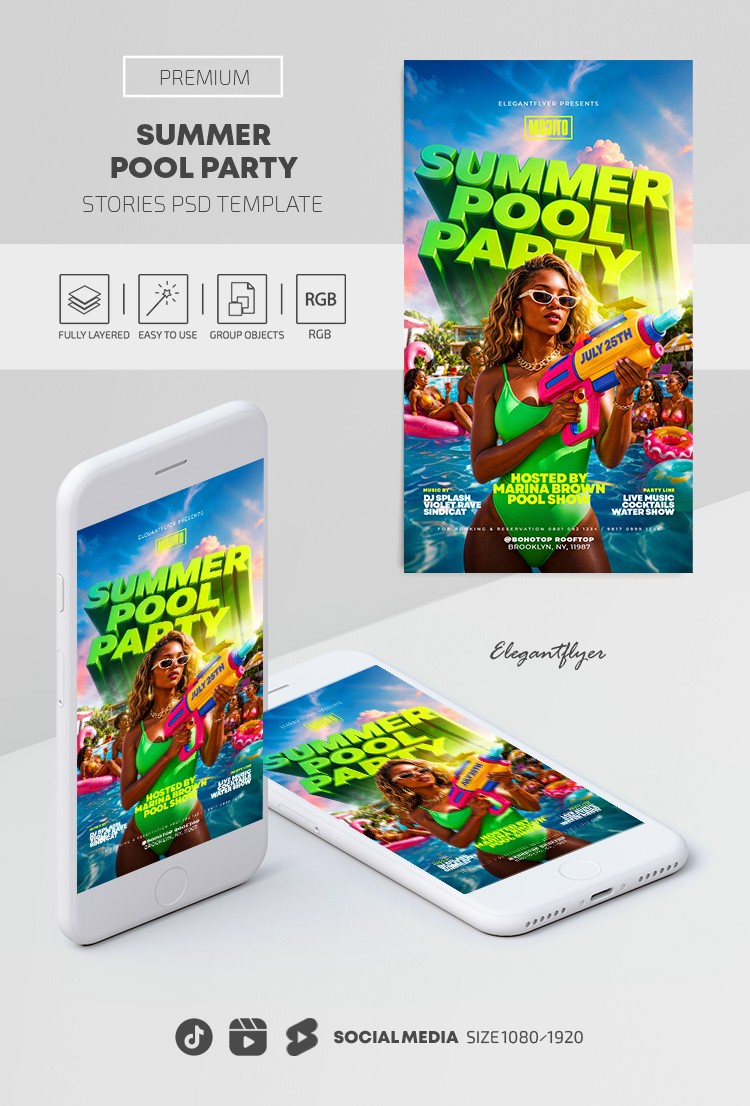 Summer Pool Party Instagram Reel by ElegantFlyer