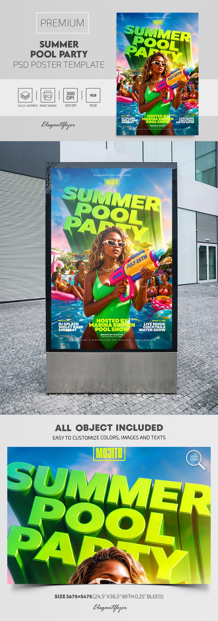 Summer Pool Party Poster by ElegantFlyer