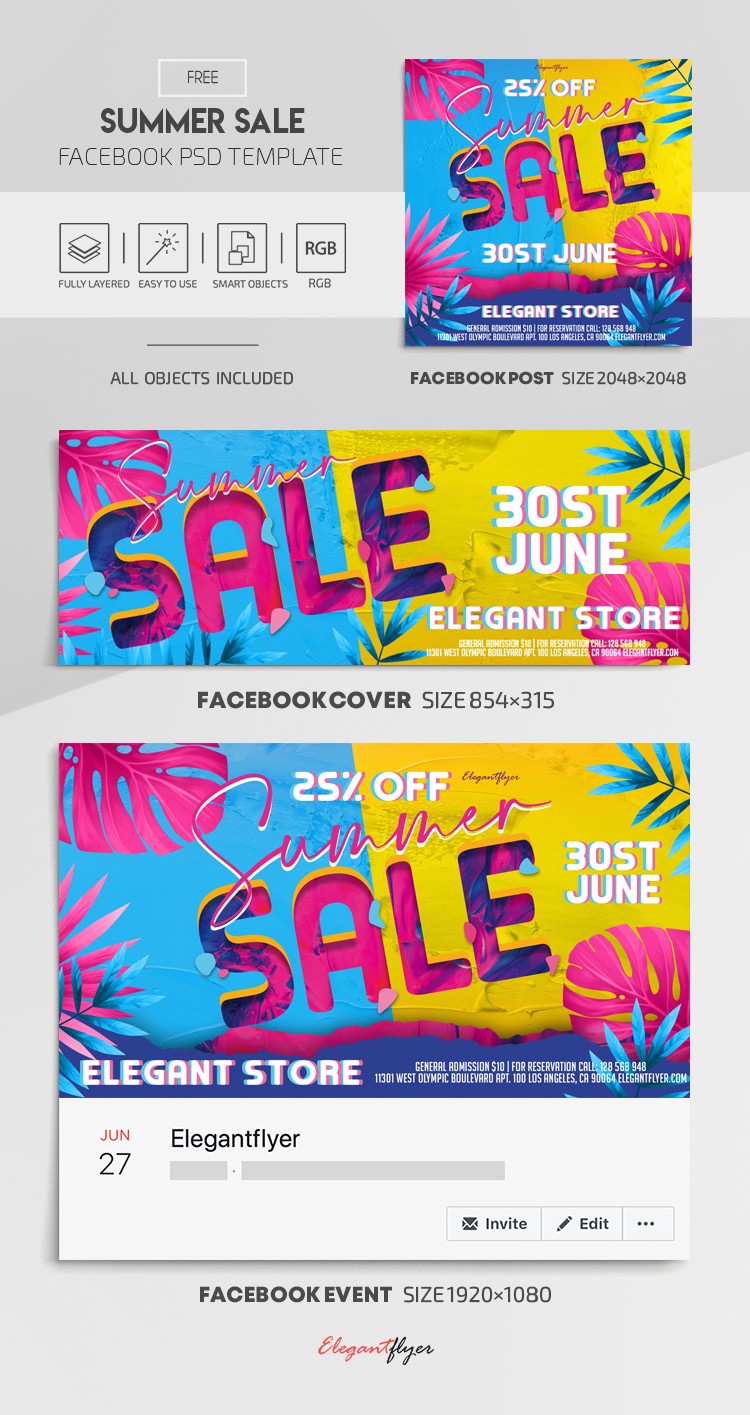 Summer Sale Facebook: Sommerverkauf auf Facebook by ElegantFlyer